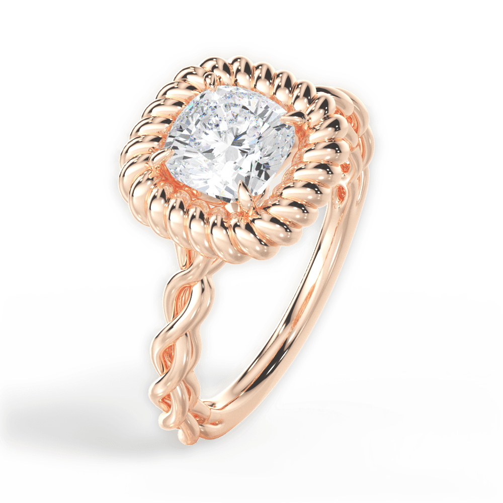 Belinda Cushion Cut Lab Grown Diamond 18Kt Rose Gold Engagement Ring - View 4