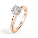 Brianna Cushion Cut Lab Grown Diamond 18Kt Rose Gold Engagement Ring - View 3