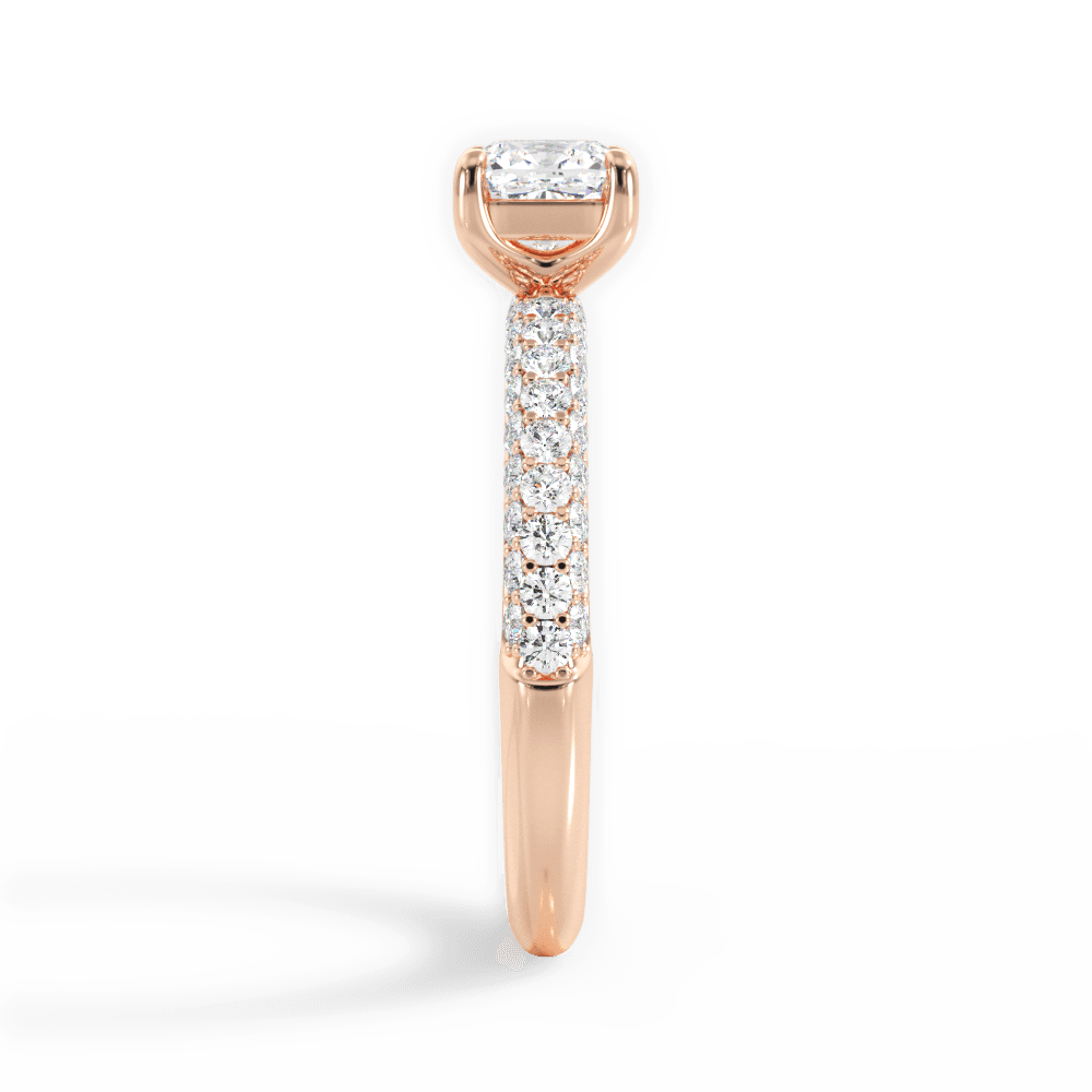 Kylie Cushion Cut Lab Grown Diamond 18Kt Rose Gold Engagement Ring - View 2