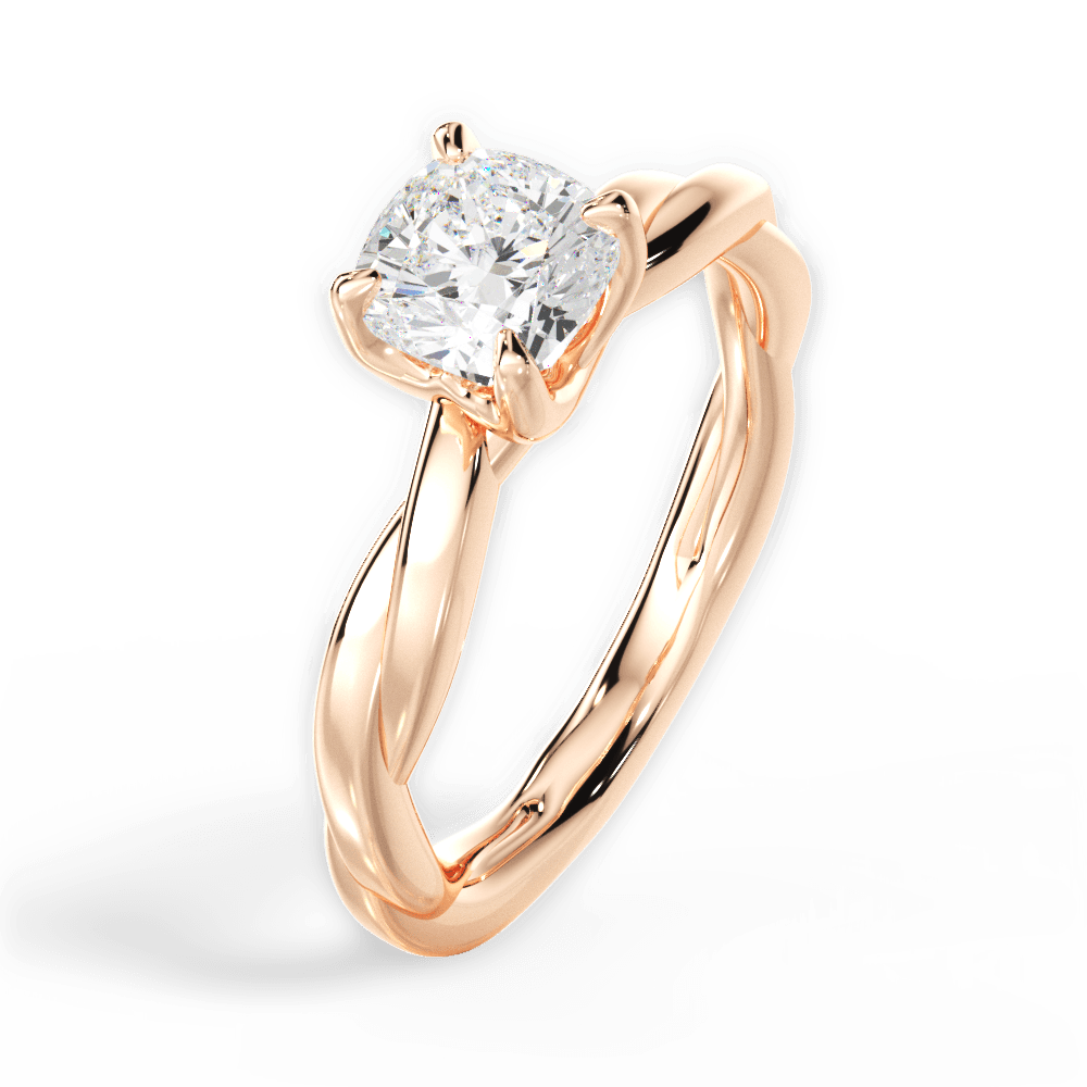 Bianca Cushion Cut Lab Grown Diamond 18Kt Rose Gold Engagement Ring - View 2