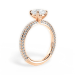 Kristen Cushion Cut Lab Grown Diamond 18Kt Rose Gold Engagement Ring - View 3