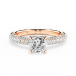 Kylie Cushion Cut Lab Grown Diamond 18Kt Rose Gold Engagement Ring