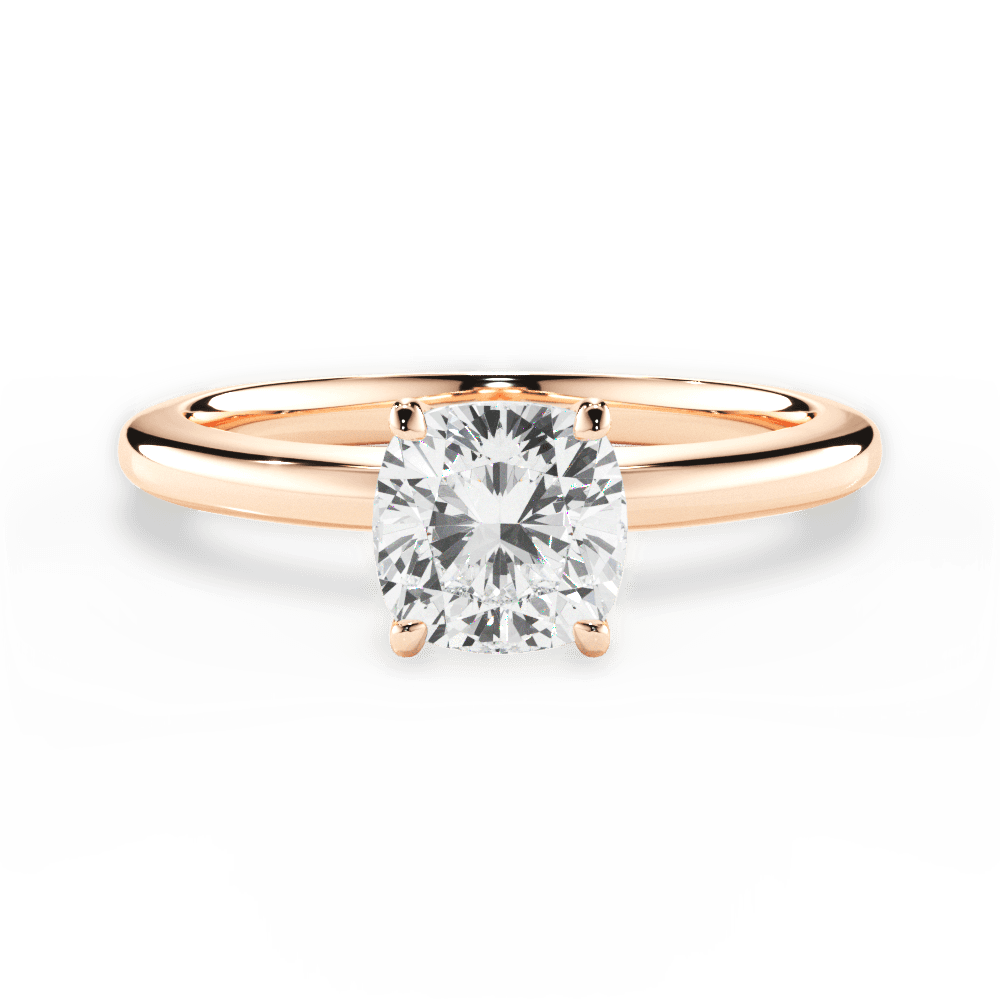 Cara Cushion Cut Lab Grown Diamond 18Kt Rose Gold Engagement Ring