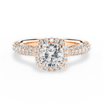 Lucy Cushion Cut Lab Grown Diamond 18Kt Rose Gold Engagement Ring
