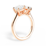 Lorraine Emerald Cut Lab Grown Diamond 18Kt Rose Gold Engagement Ring - View 3