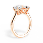 Lila Emerald Cut Lab Grown Diamond 18Kt Rose Gold Engagement Ring - View 3