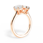 Leticia Emerald Cut Lab Grown Diamond 18Kt Rose Gold Engagement Ring - View 2