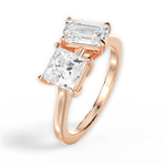 Lorraine Emerald Cut Lab Grown Diamond 18Kt Rose Gold Engagement Ring - View 4