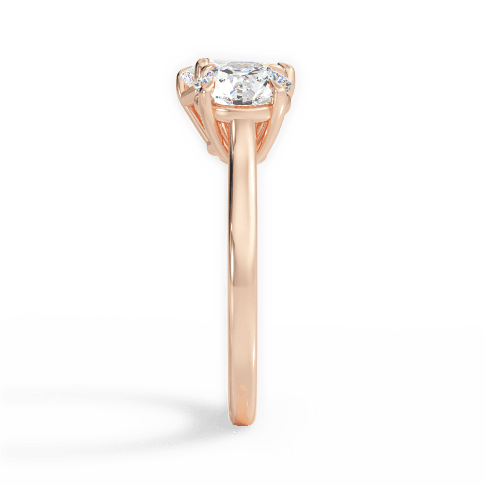 Lana Emerald Cut Lab Grown Diamond 18Kt Rose Gold Engagement Ring - View 2