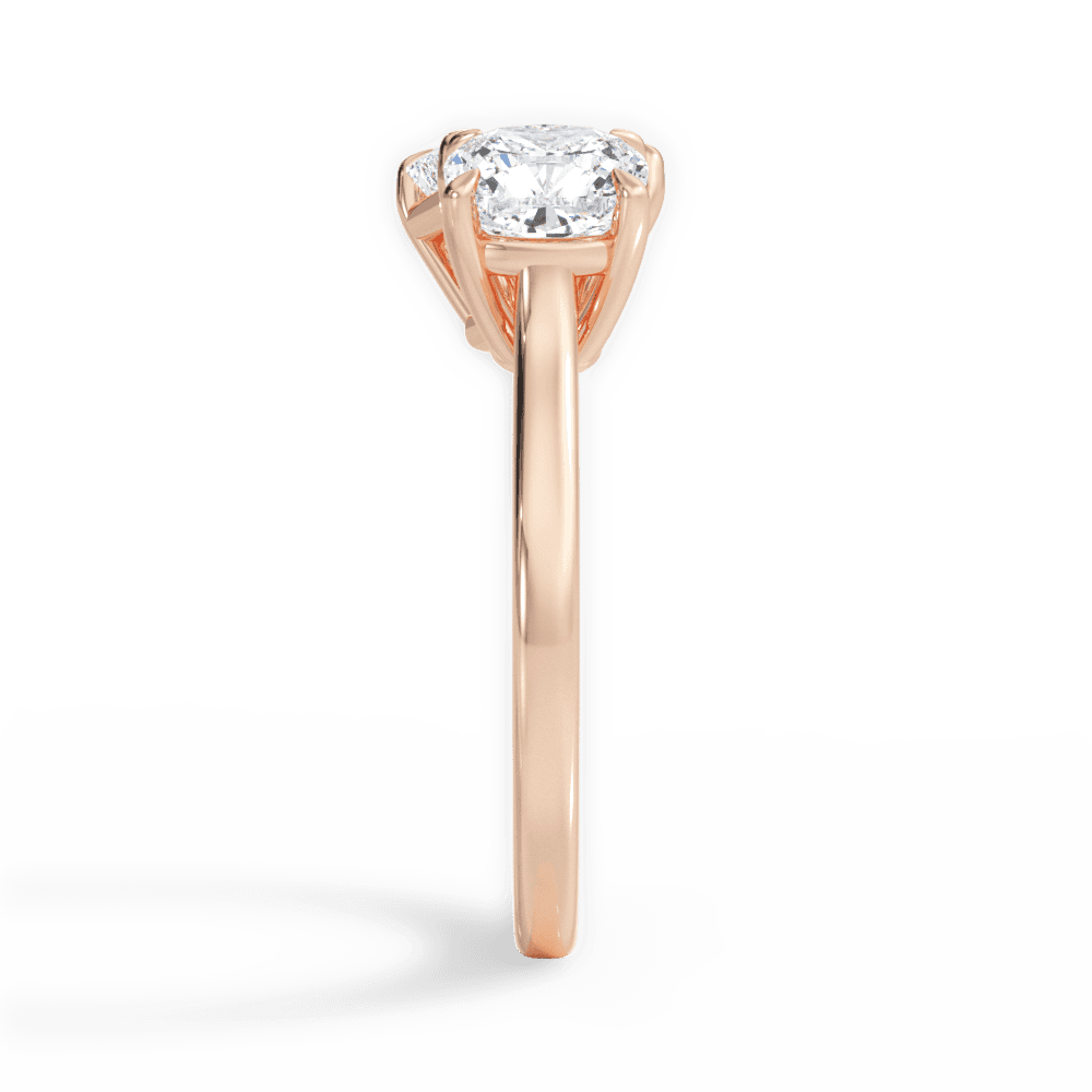 Lila Emerald Cut Lab Grown Diamond 18Kt Rose Gold Engagement Ring - View 2