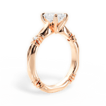 Claire Emerald Cut Lab Grown Diamond 18Kt Rose Gold Engagement Ring - View 3