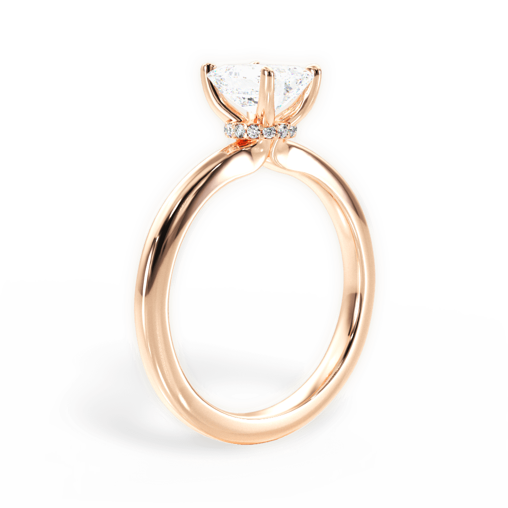 Cara Emerald Cut Lab Grown Diamond 18Kt Rose Gold Engagement Ring - View 4