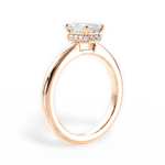 Brianna Emerald Cut Lab Grown Diamond 18Kt Rose Gold Engagement Ring - View 3