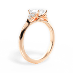 Celeste Emerald Cut Lab Grown Diamond 18Kt Rose Gold Engagement Ring - View 3