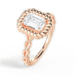 Belinda Emerald Cut Lab Grown Diamond 18Kt Rose Gold Engagement Ring - View 2