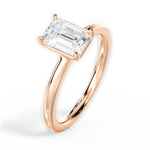 Angela Emerald Cut Lab Grown Diamond 18Kt Rose Gold Engagement Ring - View 3