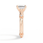 Claire Emerald Cut Lab Grown Diamond 18Kt Rose Gold Engagement Ring - View 2