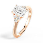 Celeste Emerald Cut Lab Grown Diamond 18Kt Rose Gold Engagement Ring - View 4
