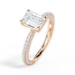 Kristen Emerald Cut Lab Grown Diamond 18Kt Rose Gold Engagement Ring - View 3