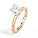 Cara Emerald Cut Lab Grown Diamond 18Kt Rose Gold Engagement Ring - View 2
