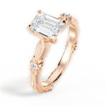 Claire Emerald Cut Lab Grown Diamond 18Kt Rose Gold Engagement Ring - View 4