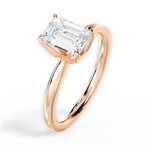 Abigail Emerald Cut Lab Grown Diamond 18Kt Rose Gold Engagement Ring - View 3