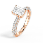 Kylie Emerald Cut Lab Grown Diamond 18Kt Rose Gold Engagement Ring - View 4