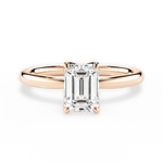 Abigail Emerald Cut Lab Grown Diamond 18Kt Rose Gold Engagement Ring