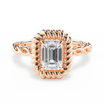 Belinda Emerald Cut Lab Grown Diamond 18Kt Rose Gold Engagement Ring