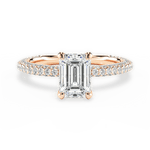 Kristen Emerald Cut Lab Grown Diamond 18Kt Rose Gold Engagement Ring