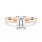 Angela Emerald Cut Lab Grown Diamond 18Kt Rose Gold Engagement Ring