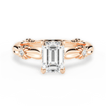 Claire Emerald Cut Lab Grown Diamond 18Kt Rose Gold Engagement Ring