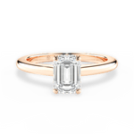 Brianna Emerald Cut Lab Grown Diamond 18Kt Rose Gold Engagement Ring