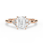 Celeste Emerald Cut Lab Grown Diamond 18Kt Rose Gold Engagement Ring