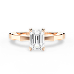 Aaliyah Emerald Cut Lab Grown Diamond 18Kt Rose Gold Engagement Ring