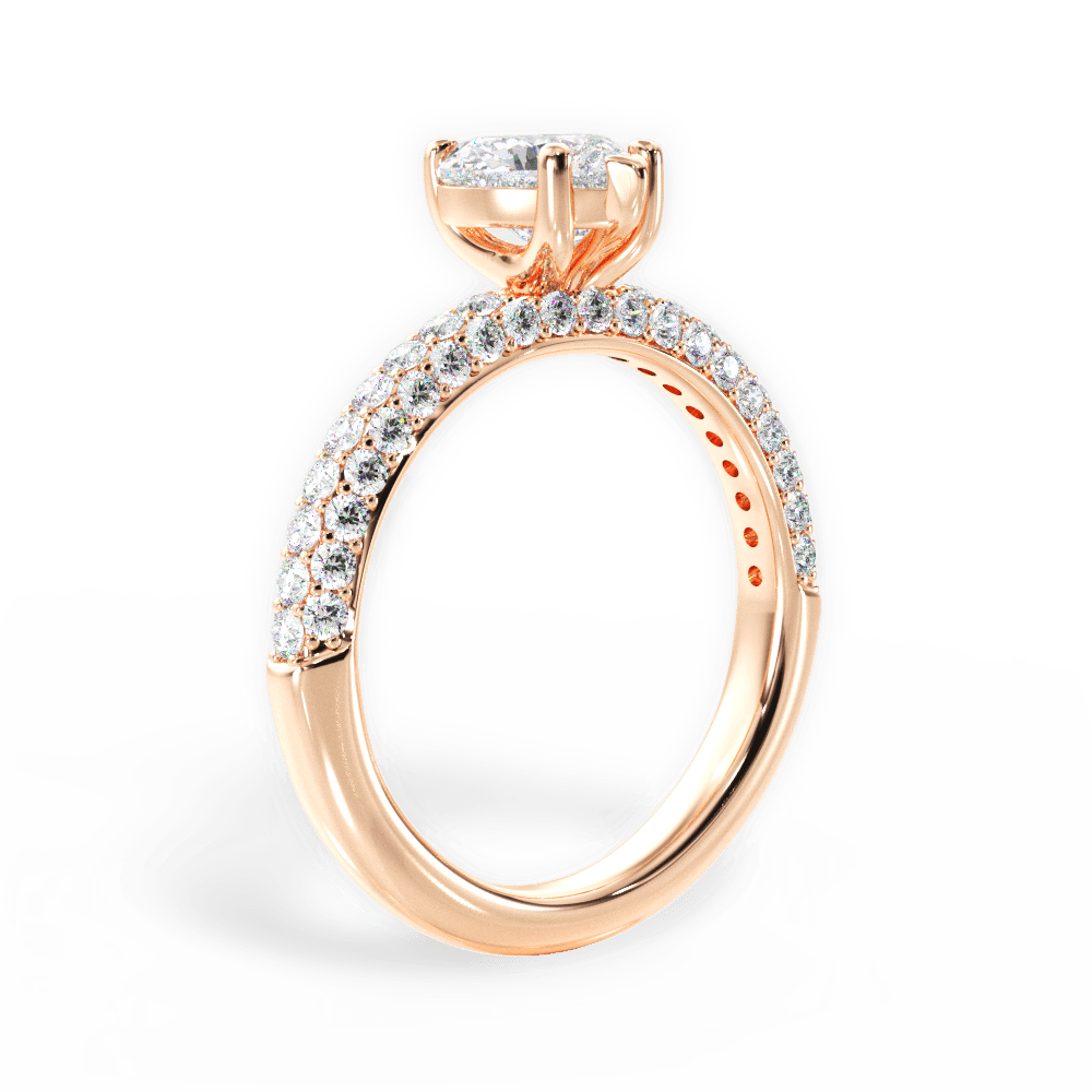 Kylie Heart Cut Lab Grown Diamond 18Kt Rose Gold Engagement Ring - View 2