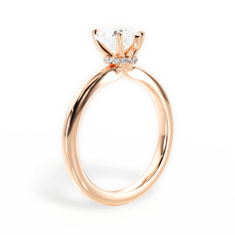 Cara Heart Cut Lab Grown Diamond 18Kt Rose Gold Engagement Ring - View 3