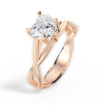 Aubrey Heart Cut Lab Grown Diamond 18Kt Rose Gold Engagement Ring - View 2