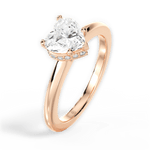 Brianna Heart Cut Lab Grown Diamond 18Kt Rose Gold Engagement Ring - View 4