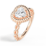 Belinda Heart Cut Lab Grown Diamond 18Kt Rose Gold Engagement Ring - View 2