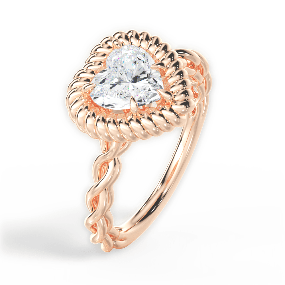 Belinda Heart Cut Lab Grown Diamond 18Kt Rose Gold Engagement Ring - View 2