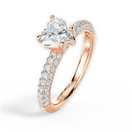 Kylie Heart Cut Lab Grown Diamond 18Kt Rose Gold Engagement Ring - View 4