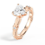 Claire Heart Cut Lab Grown Diamond 18Kt Rose Gold Engagement Ring - View 4