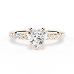 Elsie Heart Cut Lab Grown Diamond 18Kt Rose Gold Engagement Ring