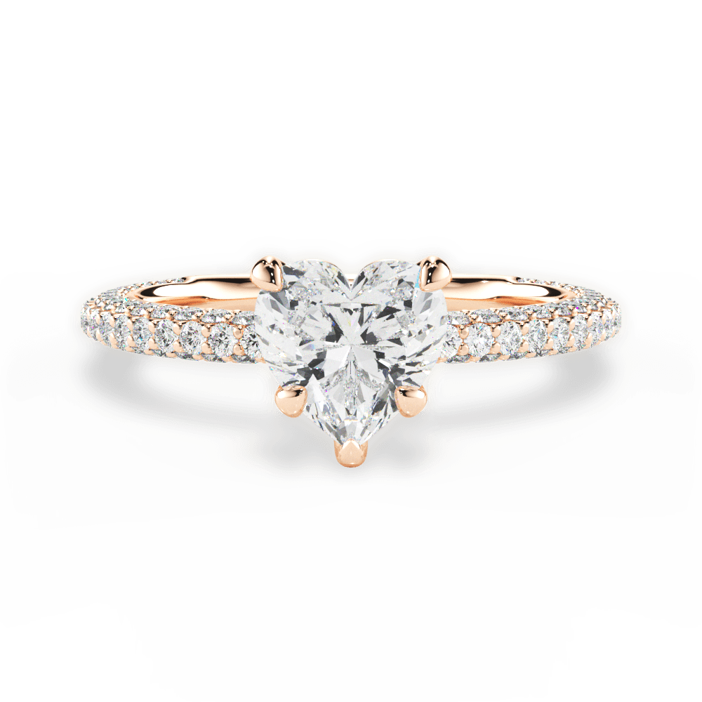 Kristen Heart Cut Lab Grown Diamond 18Kt Rose Gold Engagement Ring