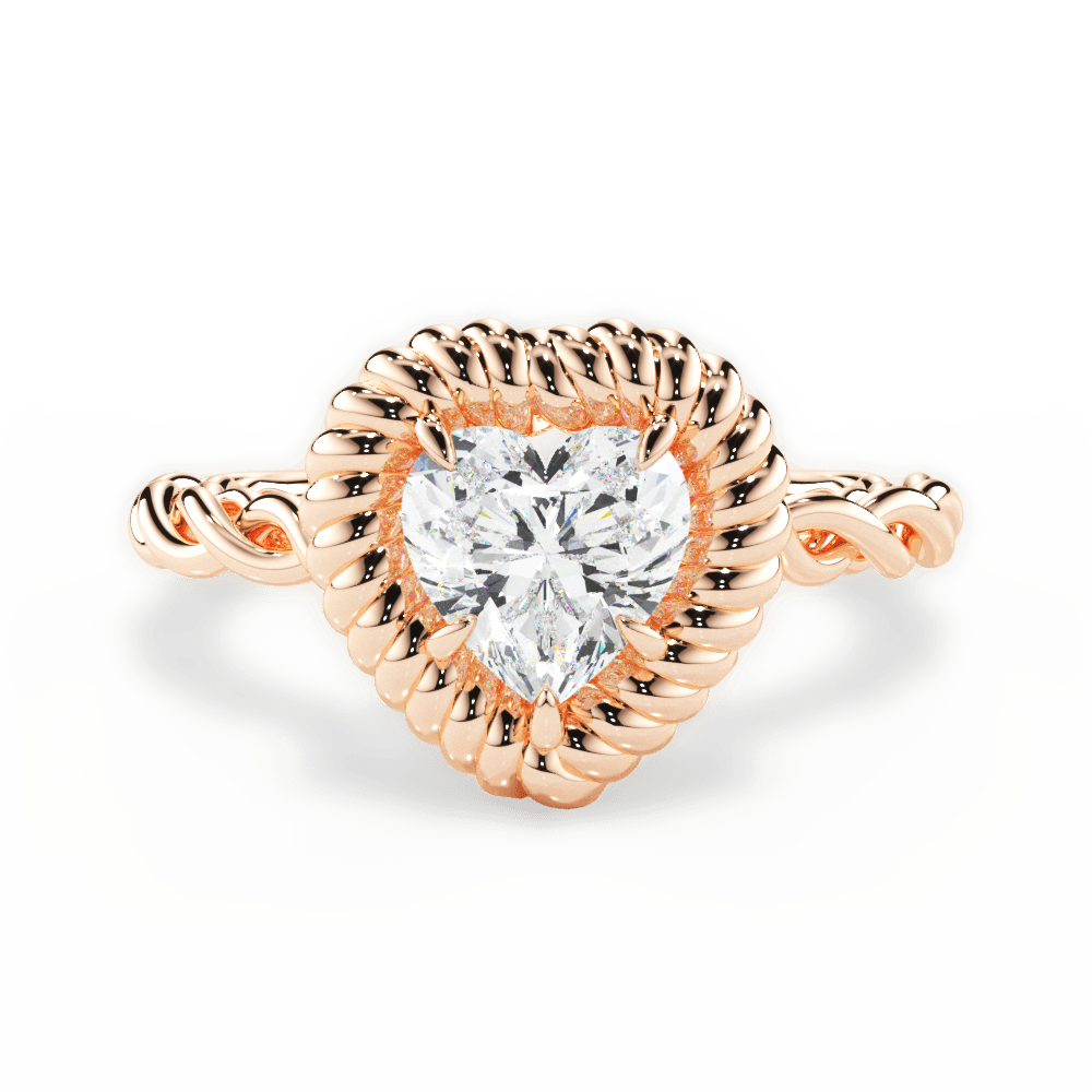 Belinda Heart Cut Lab Grown Diamond 18Kt Rose Gold Engagement Ring