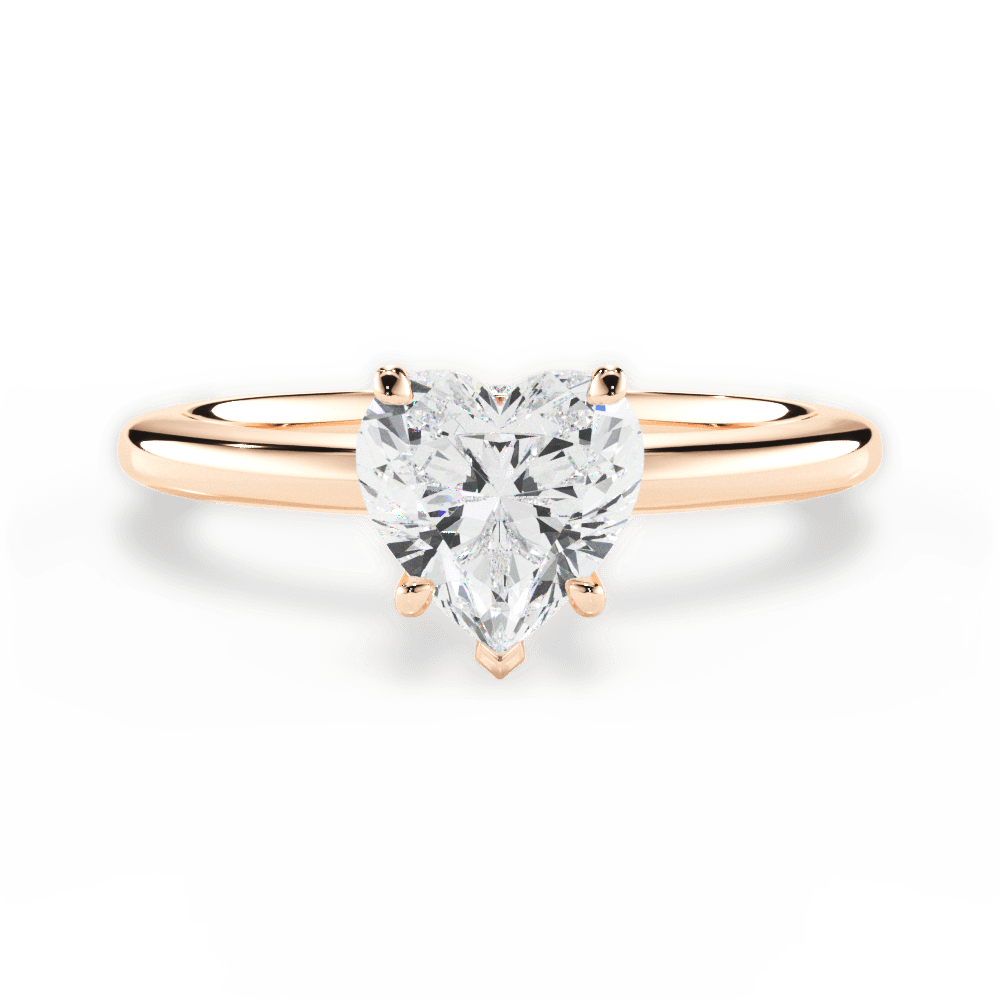Cara Heart Cut Lab Grown Diamond 18Kt Rose Gold Engagement Ring