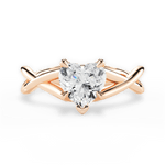 Aubrey Heart Cut Lab Grown Diamond 18Kt Rose Gold Engagement Ring