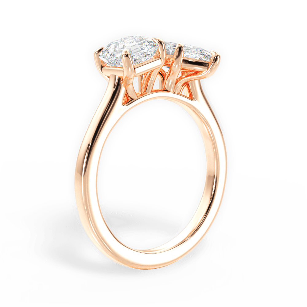 Leticia Marquise Cut Lab Grown Diamond 18Kt Rose Gold Engagement Ring - View 3