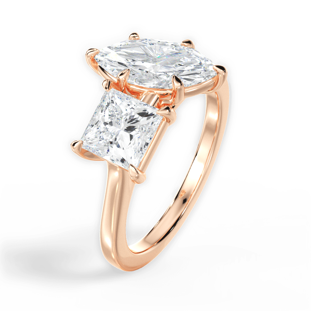 Lorraine Marquise Cut Lab Grown Diamond 18Kt Rose Gold Engagement Ring - View 4